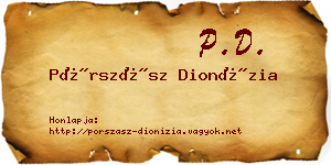Pórszász Dionízia névjegykártya